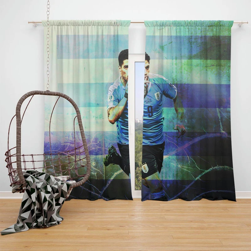 Uruguayan professional football Player Luis Suarez Window Curtain