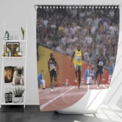 Usain Bolt Jamaican Greatest Sprinter Shower Curtain