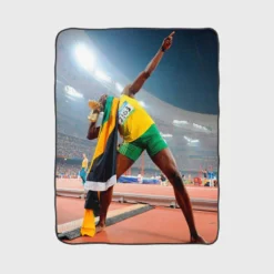 Usain Bolt Lj Handfield Fleece Blanket 1