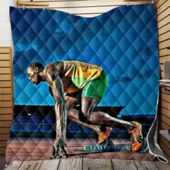 Usain Bolt Olympic Gold Medalist Quilt Blanket