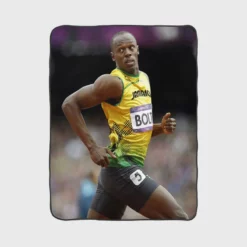 Usain Bolt Successful Sprinter Fleece Blanket 1