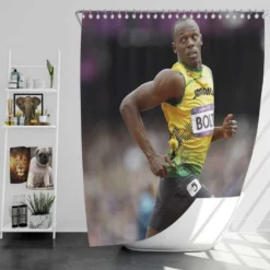 Usain Bolt Successful Sprinter Shower Curtain