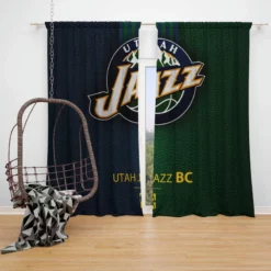 Utah Jazz Logo Window Curtain