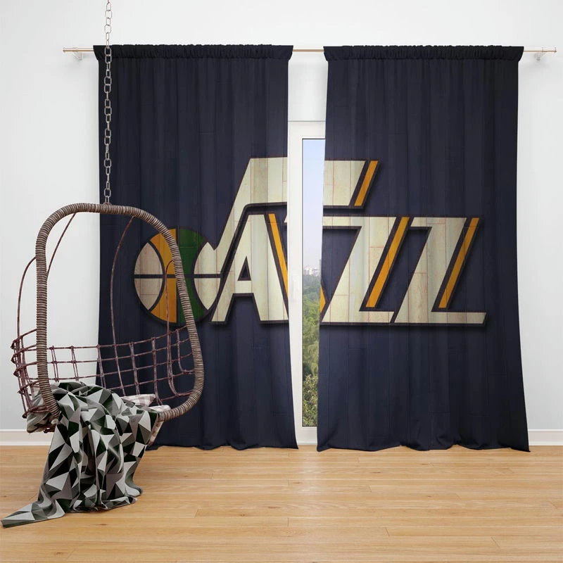Utah Jazz Professional NBA Club Window Curtain