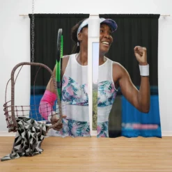 Venus Williams American Professional Tennis Player Window Curtain