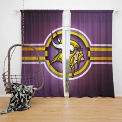 Vikings Energetic NFL American Football Club Window Curtain