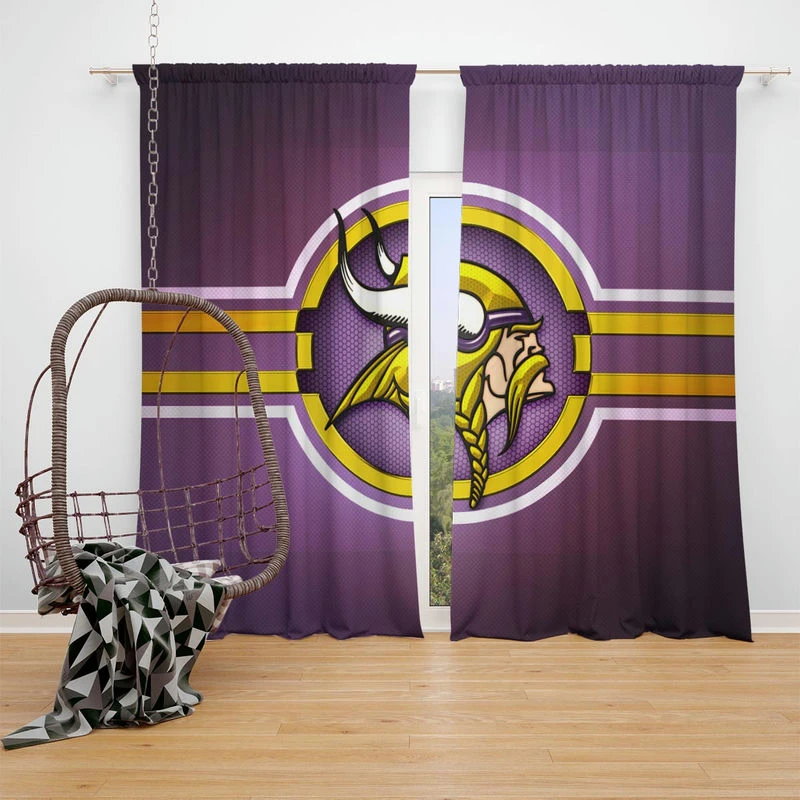 Vikings Energetic NFL American Football Club Window Curtain