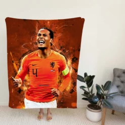 Virgil van Dijk  Holland Football Captain Fleece Blanket