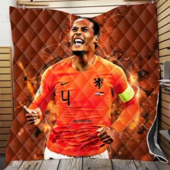 Virgil van Dijk  Holland Football Captain Quilt Blanket