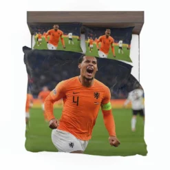 Virgil van Dijk  Netherlands Soccer Captain Bedding Set 1