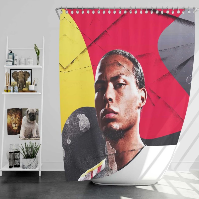 Virgil van Dijk Popular Soccer Player Shower Curtain