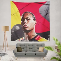 Virgil van Dijk Popular Soccer Player Tapestry