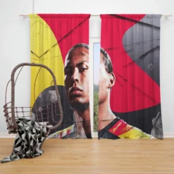 Virgil van Dijk Popular Soccer Player Window Curtain