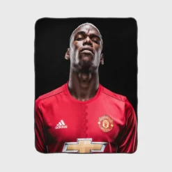 Vivacious United Football Player Paul Pogba Fleece Blanket 1