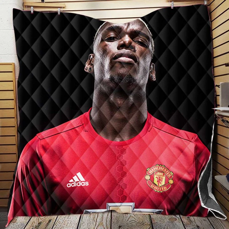 Vivacious United Football Player Paul Pogba Quilt Blanket