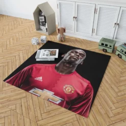 Vivacious United Football Player Paul Pogba Rug 1