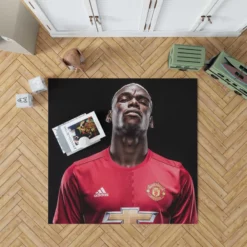 Vivacious United Football Player Paul Pogba Rug