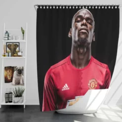 Vivacious United Football Player Paul Pogba Shower Curtain