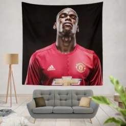 Vivacious United Football Player Paul Pogba Tapestry