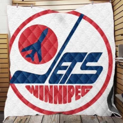 Winnipeg Jets NHL Club Logo Quilt Blanket