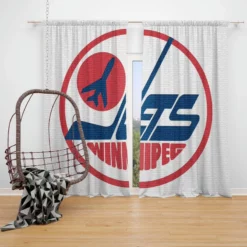 Winnipeg Jets NHL Club Logo Window Curtain