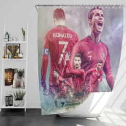 World Best Sportsman Cristiano Ronaldo Shower Curtain