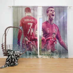 World Best Sportsman Cristiano Ronaldo Window Curtain