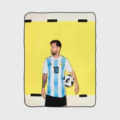 World Cup Winning Captain Lionel Messi Fleece Blanket 1