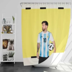 World Cup Winning Captain Lionel Messi Shower Curtain