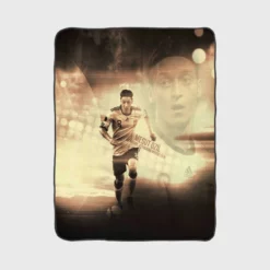 World Cup Winning Soccer Player Mesut Ozil Fleece Blanket 1