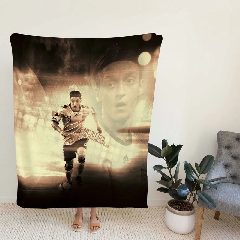 World Cup Winning Soccer Player Mesut Ozil Fleece Blanket