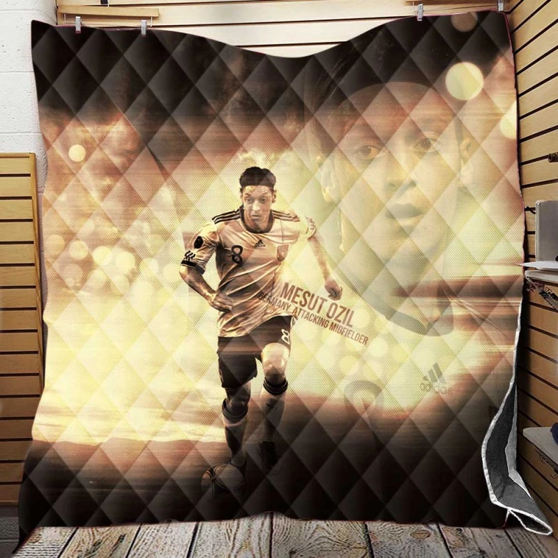 World Cup Winning Soccer Player Mesut Ozil Quilt Blanket