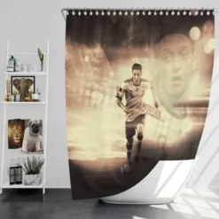 World Cup Winning Soccer Player Mesut Ozil Shower Curtain