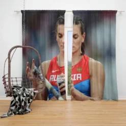 World Record Athlete Yelena Isinbayeva Window Curtain