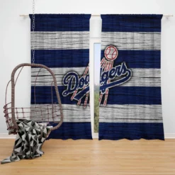 World Series MLB Baseball Club Los Angeles Dodgers Window Curtain