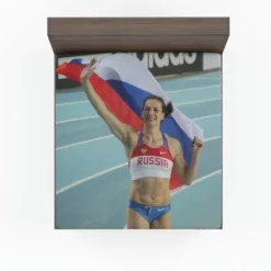 Yelena Isinbayeva Russian Athlete Fitted Sheet
