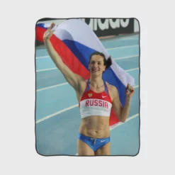 Yelena Isinbayeva Russian Athlete Fleece Blanket 1