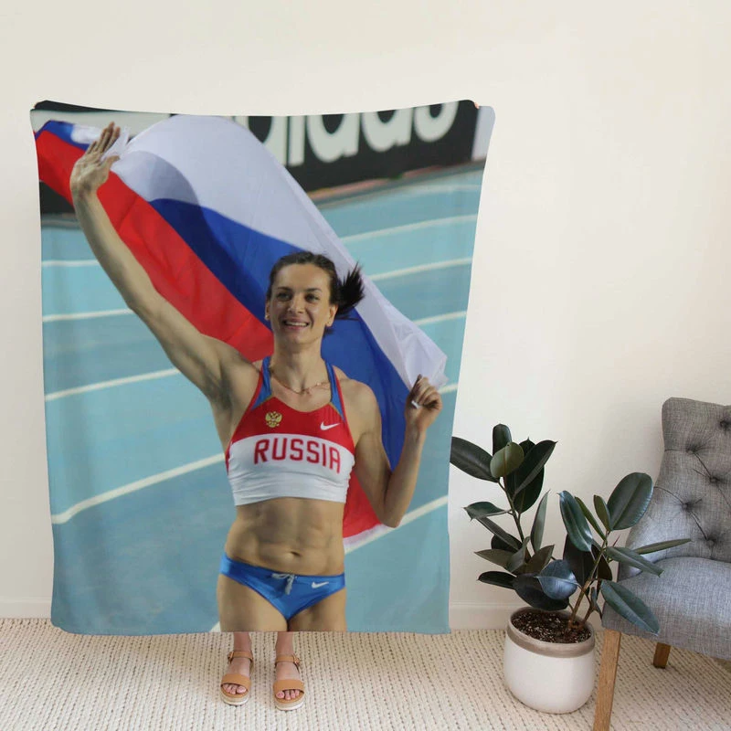 Yelena Isinbayeva Russian Athlete Fleece Blanket