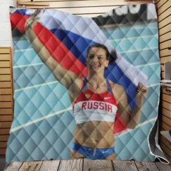 Yelena Isinbayeva Russian Athlete Quilt Blanket