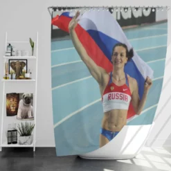 Yelena Isinbayeva Russian Athlete Shower Curtain