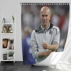 Zinedine Zidane Competitive Football Shower Curtain