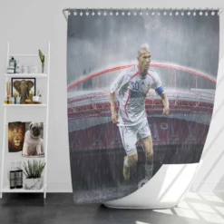 Zinedine Zidane FIFA Confederations Cup Footballer Shower Curtain