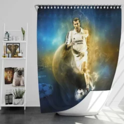 Zinedine Zidane Focused Madrid Footballer Shower Curtain