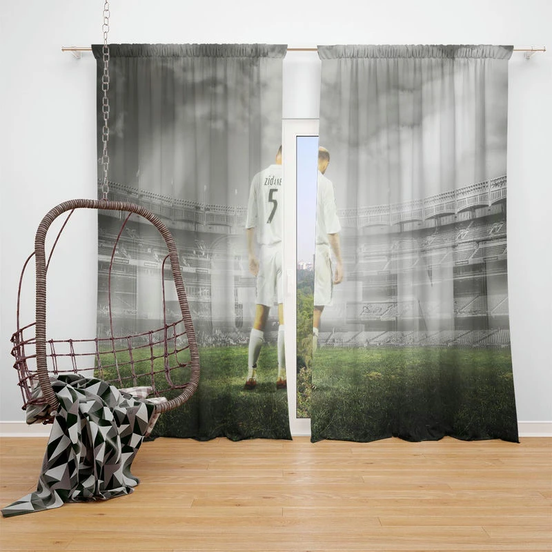 Zinedine Zidane Football Legend Window Curtain