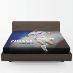 Zinedine Zidane France Football Player Fitted Sheet 1