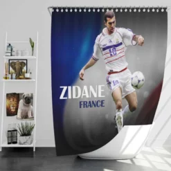 Zinedine Zidane France Football Player Shower Curtain