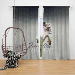 Zinedine Zidane France World Cup Footballer Window Curtain