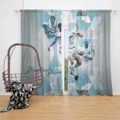 Zinedine Zidane French Footballer Window Curtain