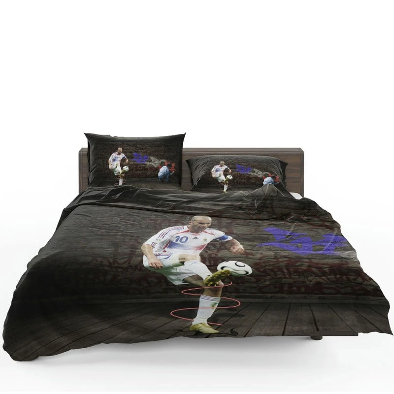 Zinedine Zidane Inspirational French Football Bedding Set