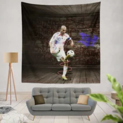 Zinedine Zidane Inspirational French Football Tapestry